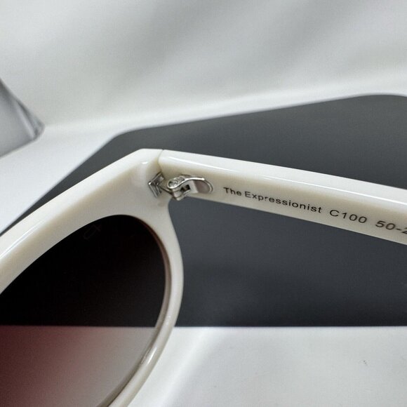 Prive Revaux The Expressionist C100 polarized white round frame sunglasses main image 12
